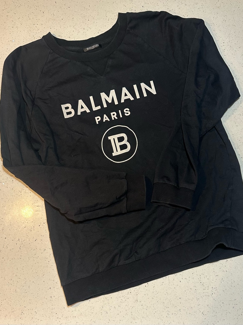 BALMAIN PARIS Black Logo Crewneck Sweatshirt – IT 40 / US 6 EUC, no flaws
